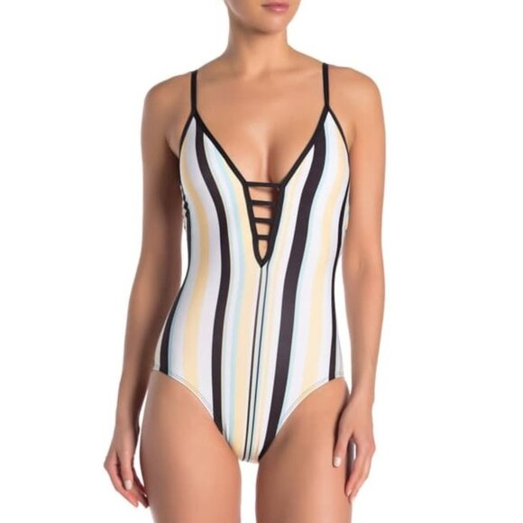 🎁 Ella Moss Tenacious Stripe One-Piece Swimsuit - Picture 1 of 7